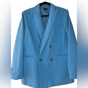 Ann Taylor Factory Blue Blazer Professional Tailoring